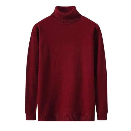 Men's Turtleneck Sweater Casual Knitting Pullover Solid Long Sleeve Slim Fit Ribbed Mock Neck3