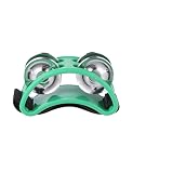ETUELNOPT Tamburo a Doppia Fila, Strumento a percussione tamburello Multicolore da 2 Pezzi for palcoscenici e Feste(Green)