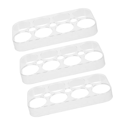 DIYEAH 4 Piezas Organizador de Huevos Apilable Transparente Bandejas Plásticas con Ranuras para Refrigerador Soporte Resistente para Cocina y de