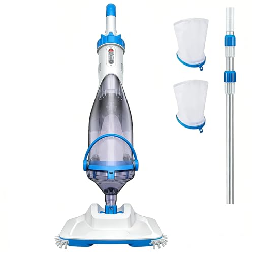 Consciot Pool Vacuum for Above Ground Pool & Inground Pool, Rechargeable Handheld Cleaner with Telescopic Pole,18.5 GPM Suction, 13.4' Head, 60-Min Runtime, for Spa & Hot Tub