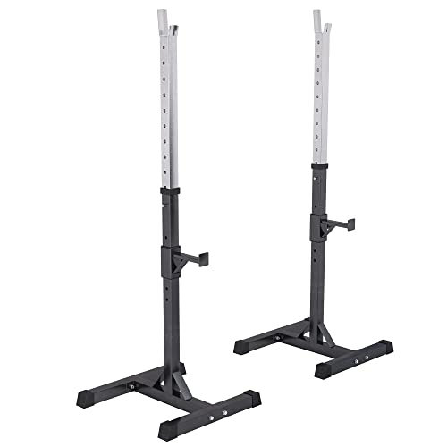 GORILLA SPORTS® Langhantelablage - Höhenverstellbar, 52 x 53 x 105-172 cm, bis 500 kg Belastbar,...