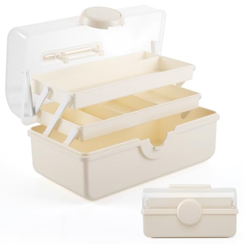ALHROEUO Portable 3-Tier Medicine Cabinet Organizer, Empty First Aid Kit Box for Home, Dorm & Travel