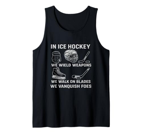 Eishockey-Rüstung wie ein Gladiator auf Klingen. Tank Top Eishockey-Rüstung wie ein Gladiator auf Klingen. Tank Top