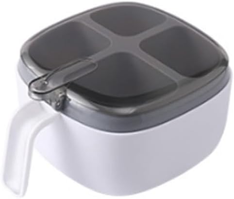 Kitchen Household Seasoning Box with Four Compartments Spoon Storage Integrated Together