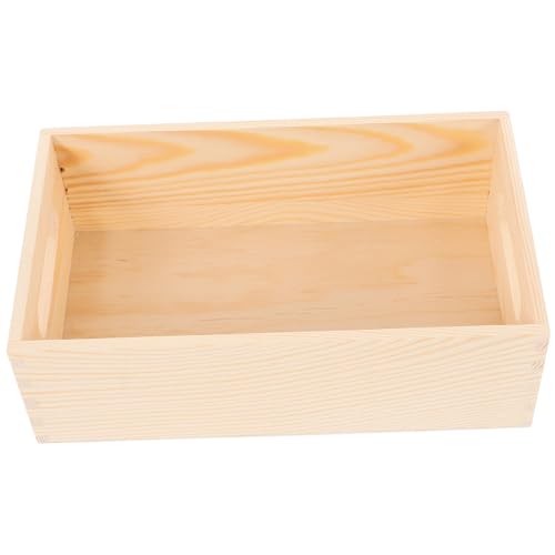 Toddmomy Solide Holzkiste mit Griffen Kleine Aufbewahrungsbox aus Massivem Holz Multifunktionale Werkzeugkiste und Organizer für Schreibtisch und Haushalt...