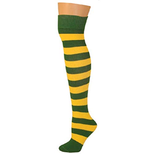 AJs Adult Long Knee High Striped Socks, Sock size 11-13, Shoe Size 5 and up, Made in USA