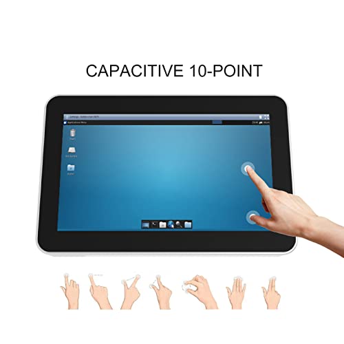 Image of GreenTouch 10.1 Inch Desktop Wall Mountable Multi PCAP Touch Screen Monitor - HDMI /VGA /DVI Input,1280 * 800 Resolution Display