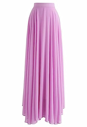Image of Women's Full Length Georgette Long Skirt- Lehenga with 8 Meters Maxi Flare