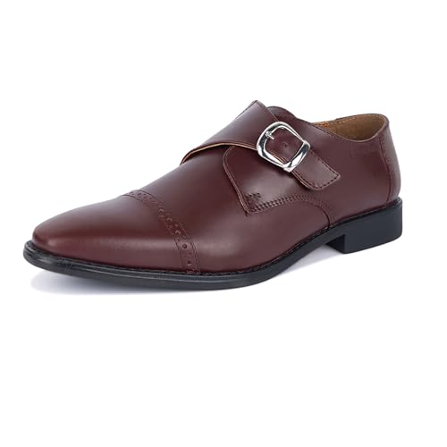 Image of LOUIS STITCH Men's Formal Shoes | Italian Leather Double Monk Strap Handcrafted | Stylish Slipon Shoes for Business, Formal, (LSRXSM)