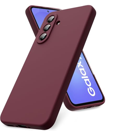 Image of DIZORO Microfiber Candy Case for Samsung A36 5G Smooth Touch Cushion Liquid Soft Silicone Gel Rubber Phone Cases Non-Slip Full Body Protective Shockproof Back Cover (Wine)