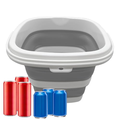 Cubo plegable – Cubo de agua pequeño de 5 L para limpieza | Cubo de fregona para limpieza de ventanas o lavado de coches | Cubo de limpieza para interiores y exteriores, camping, lavandería,