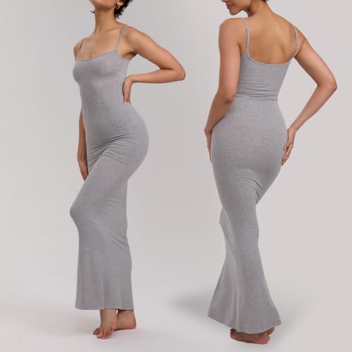 Image of Maxi Black Bodycon Sexy Dress for Women 2025, Formal Long Ribbed Dresses Regular & Plus Size