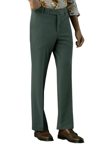 PASLTER Mens Bell Bottom Pants 70s Disco Outfits Vintage Bootcut Trousers Slim Fit Flared Pants3