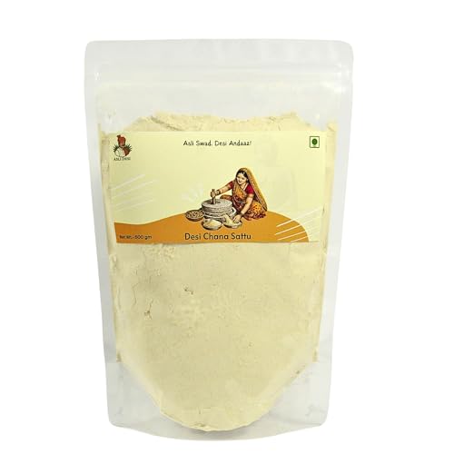 Asli Desi Bihar Special Desi Chana Sattu | Authentic Desi Sattu Powder | Stone Ground & Sand Roasted | High Protein Natural Energy Booster | Rich in Fiber | 100% Pure & Fresh- 500 gm