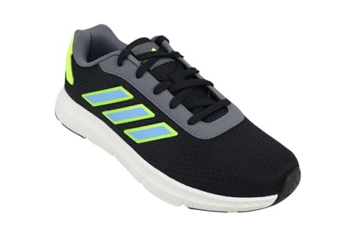 Image of adidas Air-Glowrun Men's Running Shoes - CBLACK /LUCLEM /CLBLUE | Lightweight & Cushioned Sports Shoes(Core Black /Lucid Lemon /Cloud Blue)