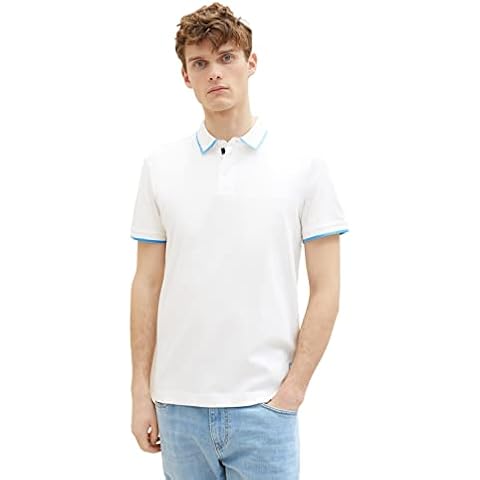 TOM TAILOR Basic Polo Shirt in Off White Cover