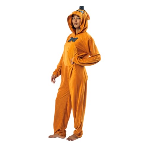 Bioworld Five Nights At Freddys Freddy Fazbear Adult Hooded Onesie Costume Union Suit-Large