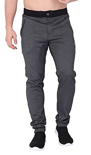Image of Big Button Men's Cotton Slim Fit Trackpant with Front Button Open