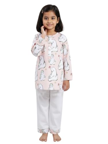 Image of POLKA TOTS Premium Cotton Night Wear for Boys & Girls | Traditional Kurta Pyjama Night Suit Set | Ultra-Soft & Breathable Nightwear for Toddlers & Baby | Kids Night Dress from Newborn to 8 Years