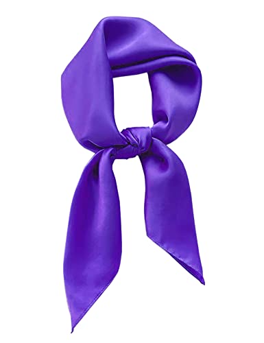 Lastclream Chiffon Square Neck Scarves for Women Handkerchief Retro Satin Ribbon Scarf for Hair Wrapping 23.6