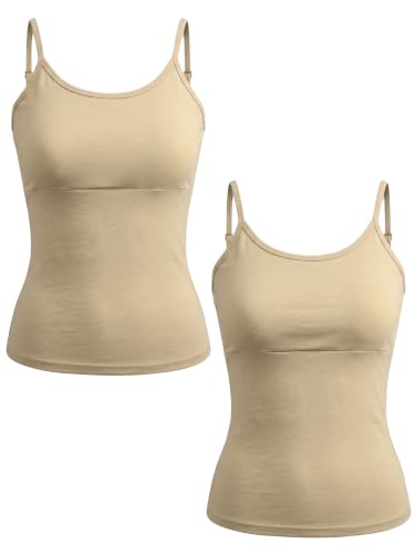 Image of DChica Essentials Padded Camisole Starter Bra for Young Girls, Sleeveless Undershirts Cami Vest with Adjustable Straps, Cotton Camisole Tank Top /Innerwear for Girls