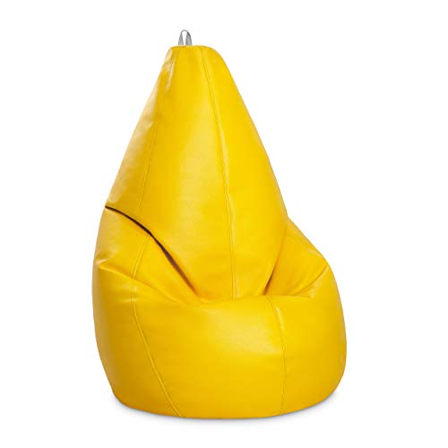 Maquidepol Puff Pera XL auténtico de Polipiel para Interiores Diámetro 70 cm Altura 135 cm (XL, Amarillo)