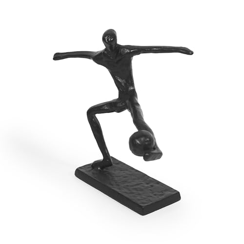 Estatua abstracta de jugador de fútbol de hierro fundido miniatura 2