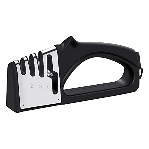 JINGBAIYI Kitchen knife sharpener 4 in 1 Knife Sharpener, 4-Stage Knife Sharpening Tool Helps Repair and Restore Blades,Suitable for Chef and Home Use for Sharpening Kitchen Knives,Scissors