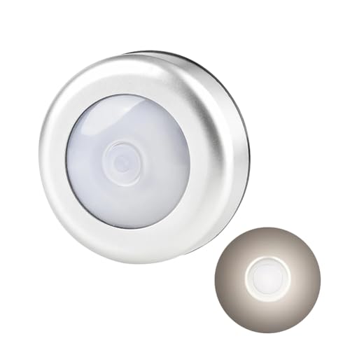 Luces de pared adhesivas, 3.5 W, lindas luces LED de empuje, luz nocturna alimentada por pilas, para armarios, mostradores, cuartos de servicio (luz blanca)