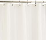 White, Water Repellent Fabric Shower Curtain Liner By Carnation, 70