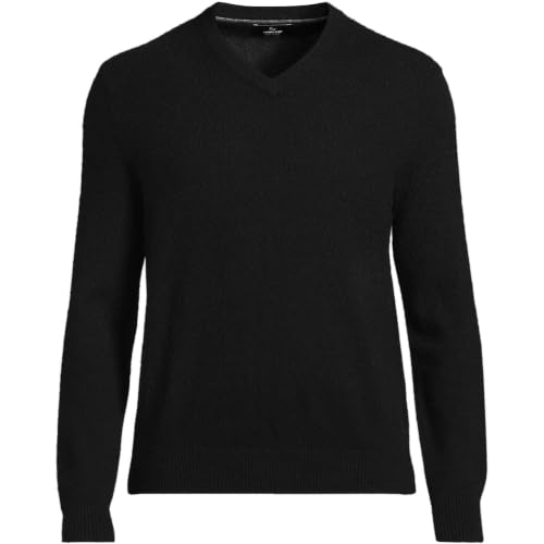 Image of Lands' End Men's Fine Gauge Cashmere V-Neck Sweater