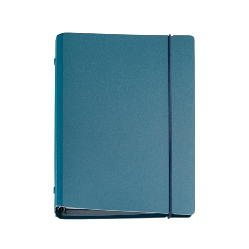 Miquelrius - Agenda 2026 semana vista con anillas recargable, Planificación semanal, Formato A5 ampliado (155 x 213 mm), Cubierta poliuretano rígido, Papel 80 g/m², Español-EN-PT, Azul
