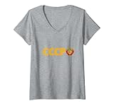 donna cccp russia stemma giallo testo maglietta con collo a v