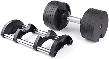 BRAINGAIN 6-in-1 20kg Adjustable Dumbbell 2-20kg black (Easy Safe Locking Mechanism) Home Fitness Gym Equipment (1x 20kg)