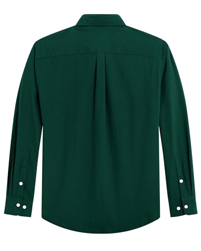 Image of J.VER Men's Oxford Shirt Solid Casual Button Down Collar Shirts Long Sleeve Dress Shirts with Pocket