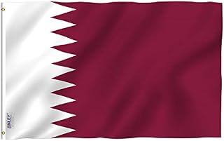 ANLEY Fly Breeze 3x5 Feet Qatar Flag - Vivid Color and UV Fade Resistant - Canvas Header and Double Stitched - State of Qatar Flags Polyester with Brass Grommets 3 X 5 FT