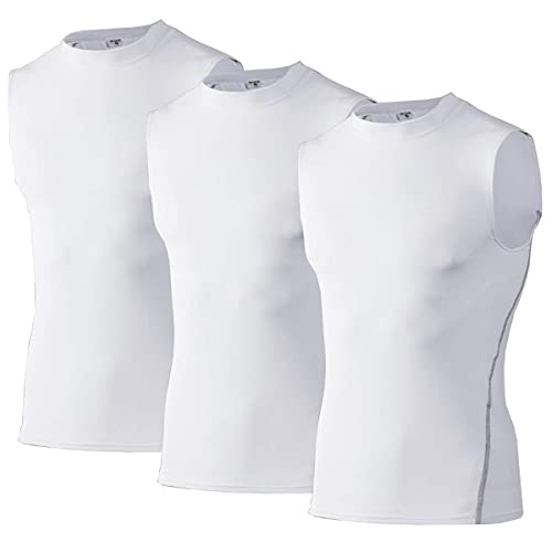 3 Pack Youth Boys Sleeveless Football Compression Shirt Sports Undershirt Girls Kids Athletic Tank Top Workout Jersey2