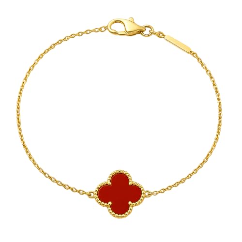 Image of Lucky Charm Clover Bracelet for Women | 925 Sterling Silver with 18K Gold Plating | Adjustable & Anti-Tarnish | Stylish Designer-Inspired Jewelry