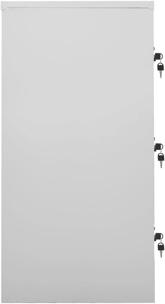 9-Locker Steel Storage Cabinet with Locks, Light Gray and Green Modern Organizer 35.4"x17.7"x36.4" for Office School Living Room Entryway Bathroom
