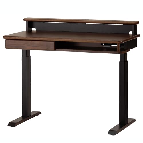 KOIZUMI(コイズミ) コイズミ学習机 電動昇降デスク FDD-798 WTBK Fit-in DESK Lenos レノス リビング 家族で使える 拡張天板 ウォルナット×ブラック サイズ:W1000×D532(600)×H620~1270mm FD