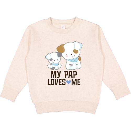 inktastic My Pap Loves Me Grandson Puppy Toddler Sweatshirt 3T Natural Heather 439eb