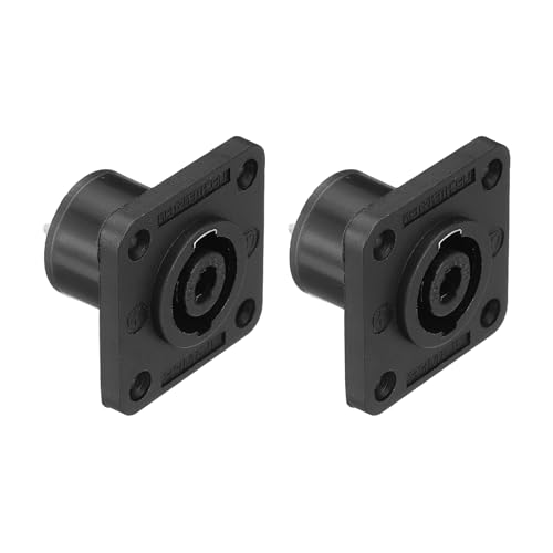 QUARKZMAN 2 Piezas Conector De Altavoz De 4 Polos Twist Lock NL4 Conector XLR Femenino De Panel De 1.6 Pulgadas para Audio Micrófono Enchufe para Serie NL4 Negro