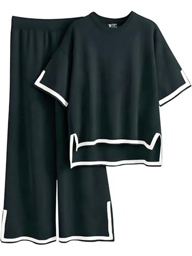 Image of TYSORT Women Casual Summer co ords Set Track Suit Oversized Top Baggy Pant,Top and Pajama Set