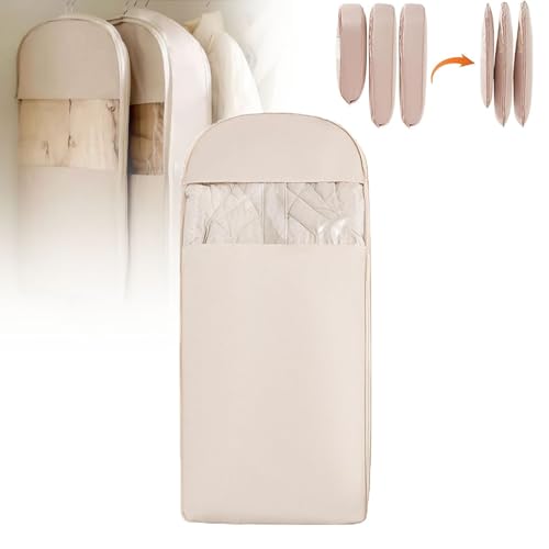 2025 New Space Saving Hanging Garment Bag With Self Compression Zipper, Space Saver Closet Organizers,Dust Cover Clothes Bags Travel Organizer Winter Coat Storage (XL)