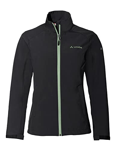 VAUDE Hurricane IV Softshelljacke Damen winddicht leicht, Black Green – Ansicht 1