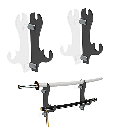 Swords Wall Mountï¼ŒKatana Wall Mountï¼ŒWall-Mounted Lightsaber Display Standï¼ŒSupport All Swords(Black)