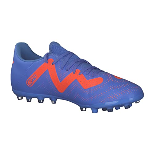 PUMA Chaussures de Football Future Play MG pour Homme, Bleu Glimmer PUMA White Ultra Orange, 45 EU