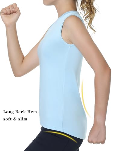 EXARUS 4 Pack Girls Athletic Tank Tops Quick Dry Sleeveless Tank Active Performance Workout Gym Sports Dance Top4