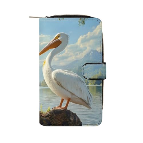 Two White Pelicans Womens Wallet RFID Blocking Genuine Leather Multi Credit Card Large Capacity Clutch Travel Purse