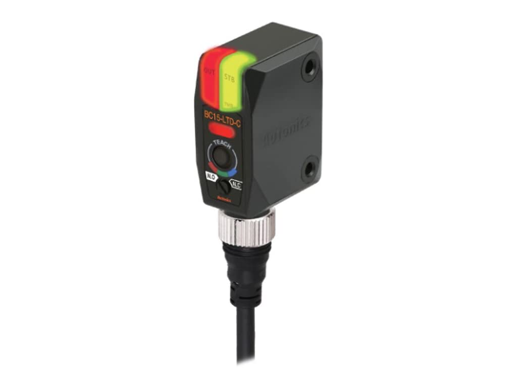BC15-LDT-C, Sensor, Color Mark Photoelectric Sensor, Convergent Reflective Type, 15mm Sensing Distance, NPN Output, Connector Type, 12-24 VDC